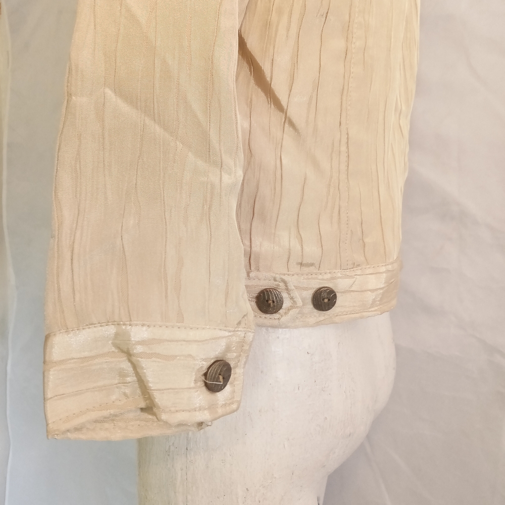 Vintage Ruby Rd. Light Cream Button-Front Jean Jacket - Picture 2 of 5